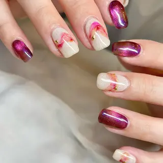 ショート カラー パーマ ヘアアレンジ メンズ キッズ ネイル マツエク・マツパ アイブロウ el. by Aoのネイルデザイン