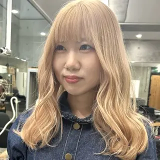 セミロング カラー Acchon/心斎橋 💚ダブルカラーのヘアスタイル