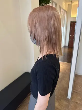 ミディアム カラー ダメージレスブリーチ HIROSHIのヘアスタイル