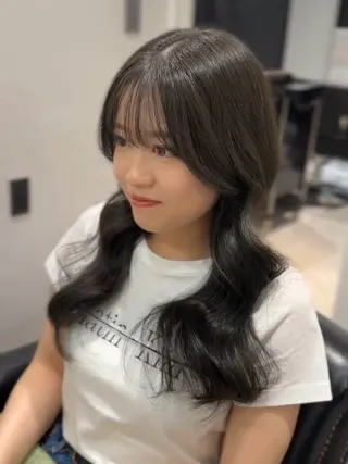 ロング パーマ 韓国風スタイル 北田陸斗のヘアスタイル