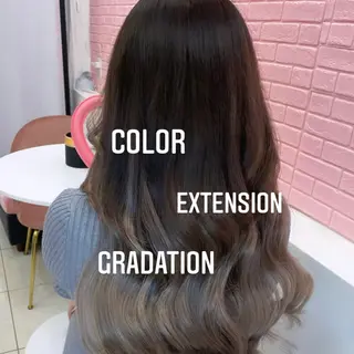 ロング カラー エクステ🩵ブリーチ 韓国ヘア🩵KAEのヘアスタイル