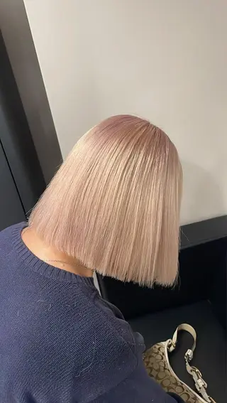 ミディアム カラー ボブ/レイヤーカット 縮毛矯正/コウキ新宿のヘアスタイル