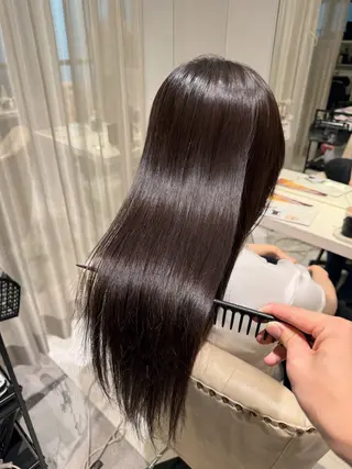 セミロング 福山艶髪|髪質改善| 三宅星哉のヘアスタイル