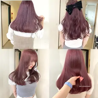 カラー mizuki/ピンク ベージュ.レイヤーのヘアスタイル