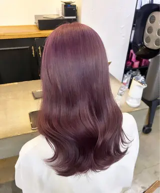 ロング カラー 🌷ラベンダーピンク 顔まわり🌷ねいろのヘアスタイル