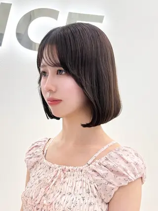 ショート カラー ヘアアレンジ 縮毛矯正🤍 盛れるボブ/ひかりのヘアスタイル