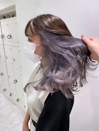 セミロング カラー ヘアアレンジ 💖似合わせカラー ブリーチ💖レイヤーのヘアスタイル