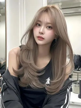 ロング カラー レイヤーカット✨ 福井雄登のヘアスタイル