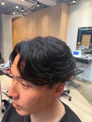 ミディアム パーマ メンズ 最終募集カラー40% OFF1名限定愛須のヘアスタイル