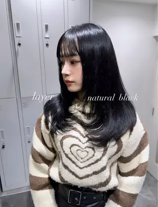セミロング カラー 透明感/レイヤー 🇰🇷tomonaのヘアスタイル