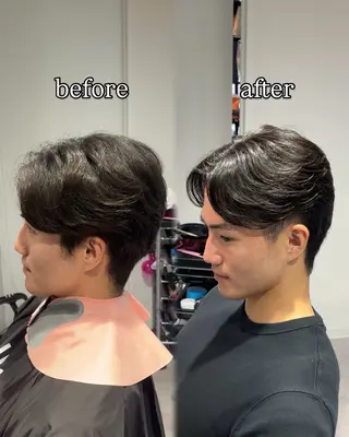 パーマ メンズ メンズ縮毛矯正 ulus高森蓮のヘアスタイル