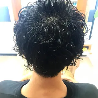 パーマ メンズ 豊中駅3分eha レッスンモデルのヘアスタイル