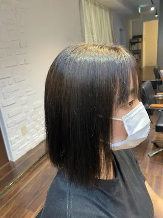 ミディアム カラー パーマ ヘアアレンジ レイヤーカット×髪質 改善🇰🇷シオリのヘアスタイル