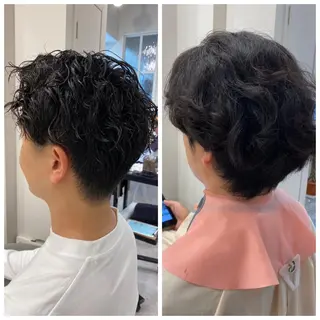 パーマ メンズ 佐々木 雪菜のヘアスタイル