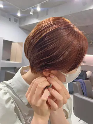 ショート カラー ボブパーマコテ巻き風 パーマNo1深江秀平のヘアスタイル