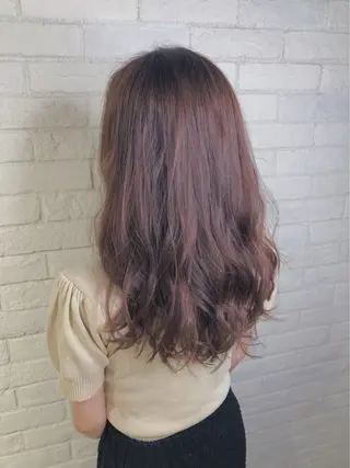 セミロング カラー deseo 透明色艶カラーツバサのヘアスタイル