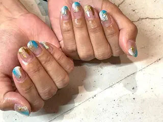 ネイル 韓国/ワンホン/長さ 出しつけ放題🎀のネイルデザイン