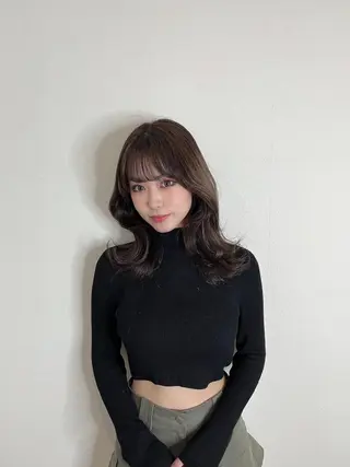 ミディアム カラー ヘアアレンジ 髪質改善×レイヤー 🫧松野力也のヘアスタイル