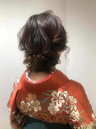ヘアアレンジ あやか 白髪ぼかしハイライトのヘアスタイル