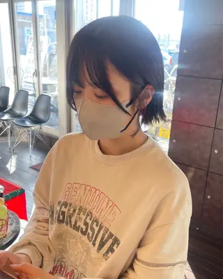 ミディアム パーマ 🤎韓国ヘア ベージュ まゆか🤎のヘアスタイル