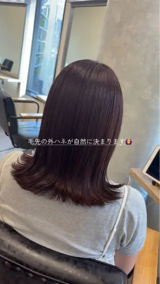 ミディアム カラー 髪質改善、癖毛直し 縮毛矯正が得意のヘアスタイル
