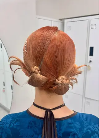 セミロング ヘアアレンジ エクステ🫧艶カラー ┊︎momoha横浜のヘアスタイル