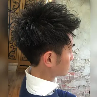 ショート カラー パーマ メンズ Soleria 田中慎一のヘアスタイル