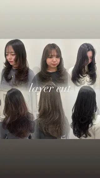 ロング AI  メンズ/ レイヤーカットのヘアスタイル
