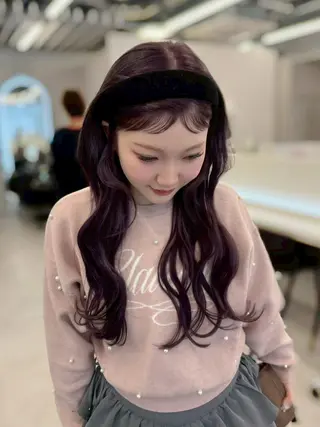 カラー セミロング 盛れ🎀韓国ヘア 美艶🇰🇷なるみのヘアスタイル