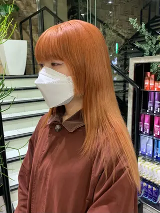 セミロング カラー 海外girl🤎 透明感ベージュmaoのヘアスタイル