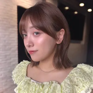 ミディアム カラー 顔まわり🥣レイヤー /透明感/水口舞奈のヘアスタイル