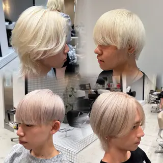 カラー メンズ ホワイトカラー☁️/ Yuya/ブリーチのヘアスタイル