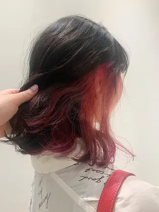ミディアム カラー ヘアアレンジ 色落ちまでキレイに！ ！女性サロンのヘアスタイル