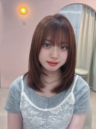 ミディアム 【ピンクカラー💞】 Yuzukiのヘアスタイル