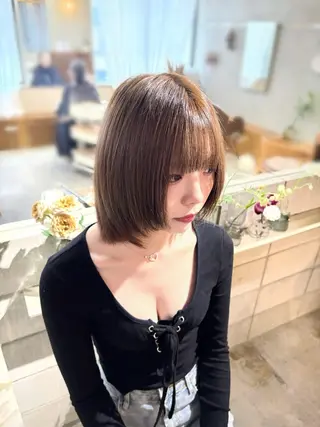 ミディアム カラー ゆうひ🎀艶カラー/ ヘアメ/チョコカラーのヘアスタイル