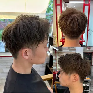 ショート カラー メンズ 看板犬がお出迎え◎ 初めてでも安心◎のヘアスタイル