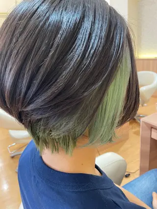 ショート カラー ボブ/透明感カラー 🤍永田真穂のヘアスタイル
