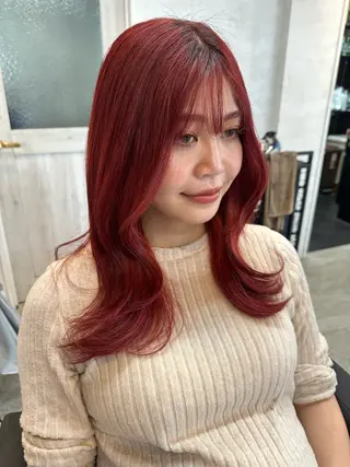 セミロング カラー はやしほのか| ヘアセット×カラーのヘアスタイル