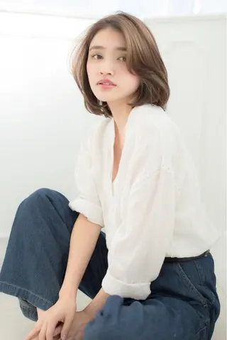 セミロング カラー パーマ 髪質改善サロン Liko🌟のヘアスタイル