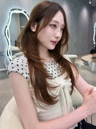 ロング ヘアアレンジ 🌻夏の透明感カラー 🌈韓国レイヤー櫻井のヘアスタイル