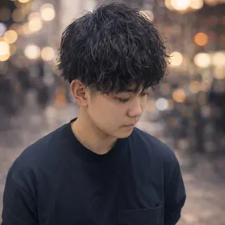 ミディアム パーマ 【メンズパーマ特化】 リュウのヘアスタイル
