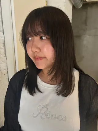 セミロング カラー 透明感カラー/ヘア アレンジ/あみ🎶のヘアスタイル