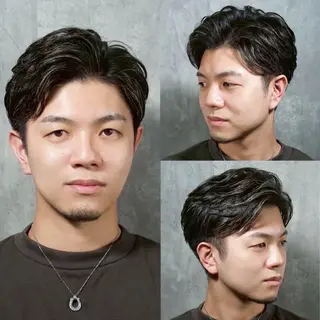 ミディアム メンズ オガサワラ ケイスケのヘアスタイル