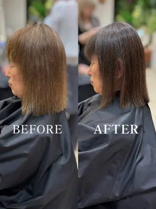 ミディアム あやか 白髪ぼかしハイライトのヘアスタイル