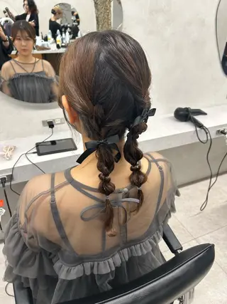 ロング ヘアアレンジ 🎀HARU/ボブ/ セット/赤み消し🫧のヘアスタイル