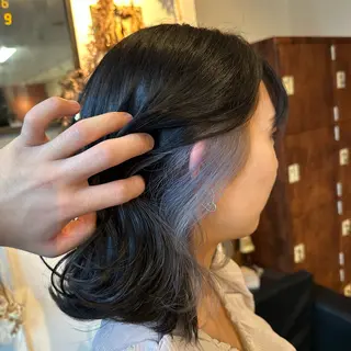 ミディアム カラー 💜推しインナー カラー/菊池柊真💜のヘアスタイル