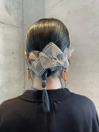 セミロング ヘアアレンジ はやしほのか| マンツーマン美容師のヘアスタイル