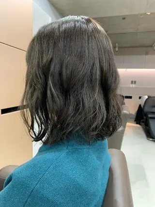 ミディアム パーマ ボブパーマコテ巻き風 パーマNo1深江秀平のヘアスタイル
