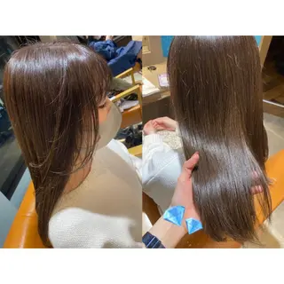 カラー 🩵盛れる顔周り/ 艶カラーemi🩵のヘアスタイル