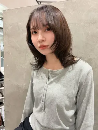 ミディアム 岡大前ハッシュカット ×髪質改善/松島大己のヘアスタイル